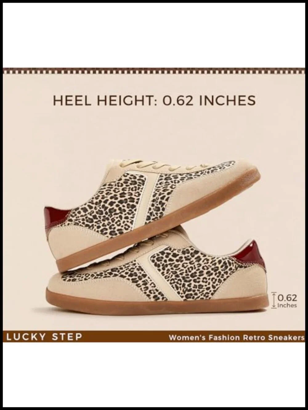Vintage Retro Sneakers Fashion Casual Walking Shoes Non Slip PU Leather Lace Up